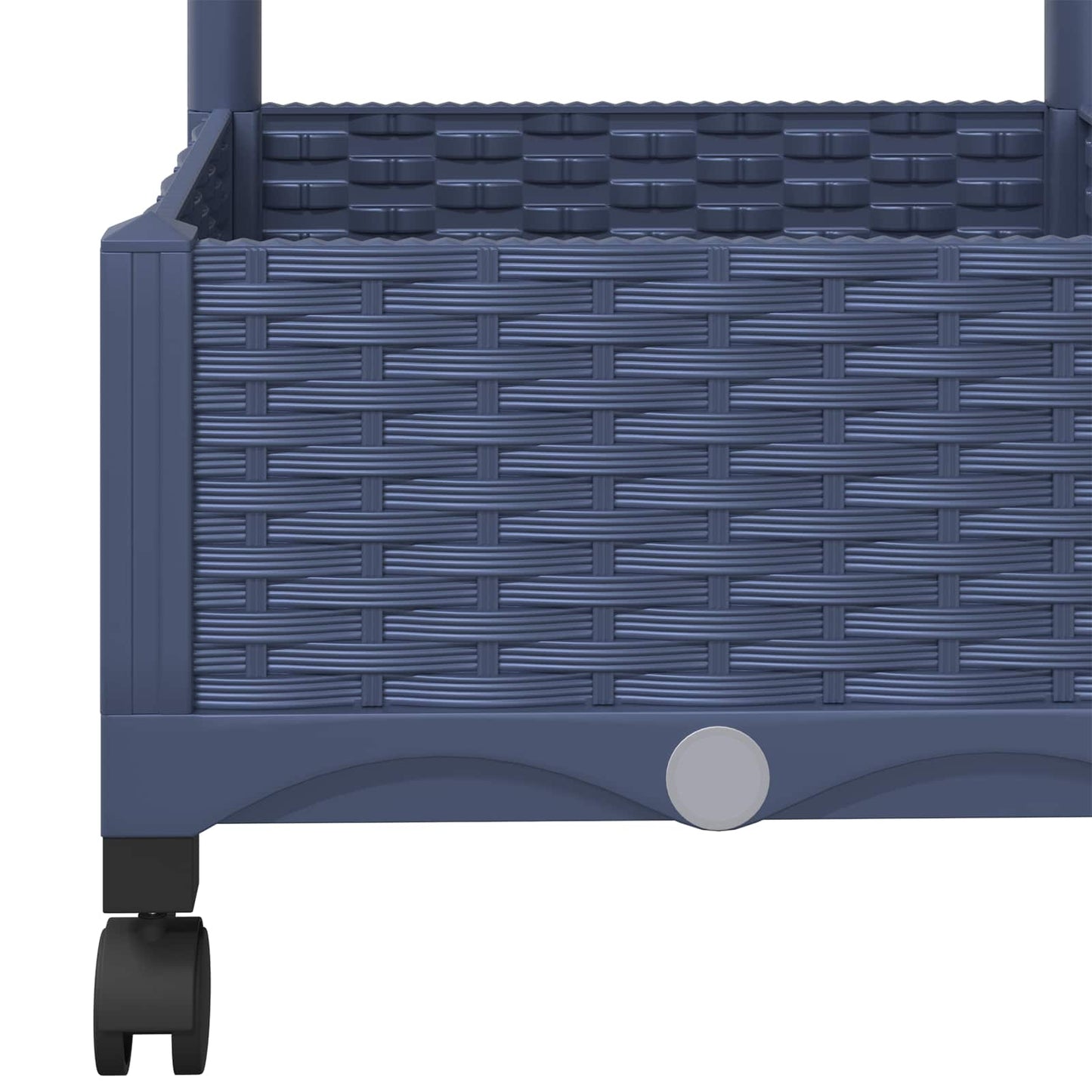 vidaXL Garden Planter with Trellis&Wheels Blue Grey 80 x 40 x 131.5 cm