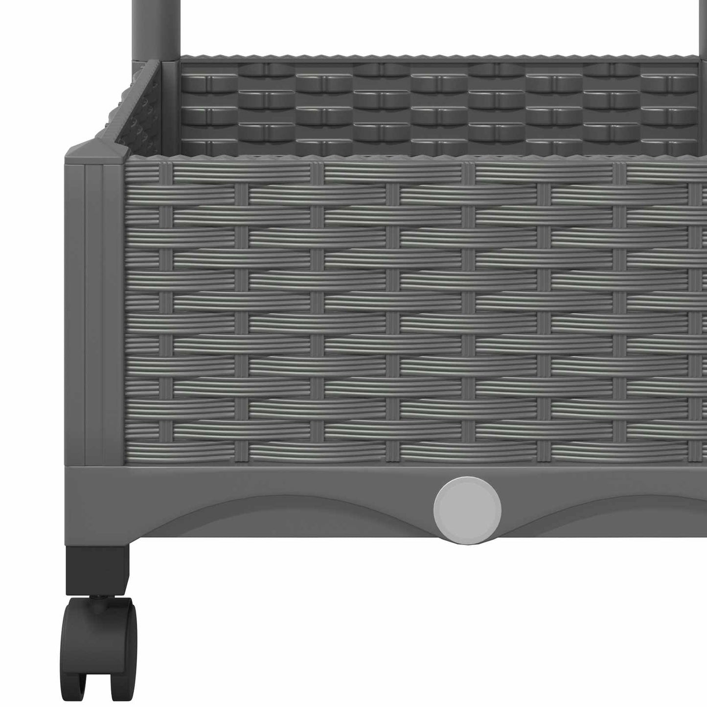 vidaXL Garden Planter with Trellis&Wheels Light Grey PP