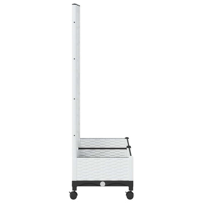 vidaXL Garden Planter with Trellis&Wheels White 80 x 40 x 131.5 cm PP