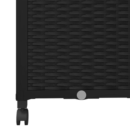 vidaXL Garden Planter with Trellis&Wheels Black 80 x 40 x 146 cm PP