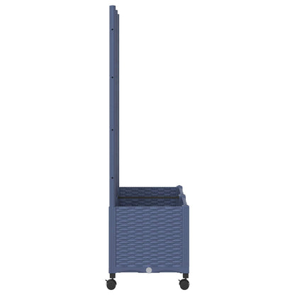 vidaXL Garden Planter with Trellis&Wheels Blue Grey 80 x 40 x 146 cm