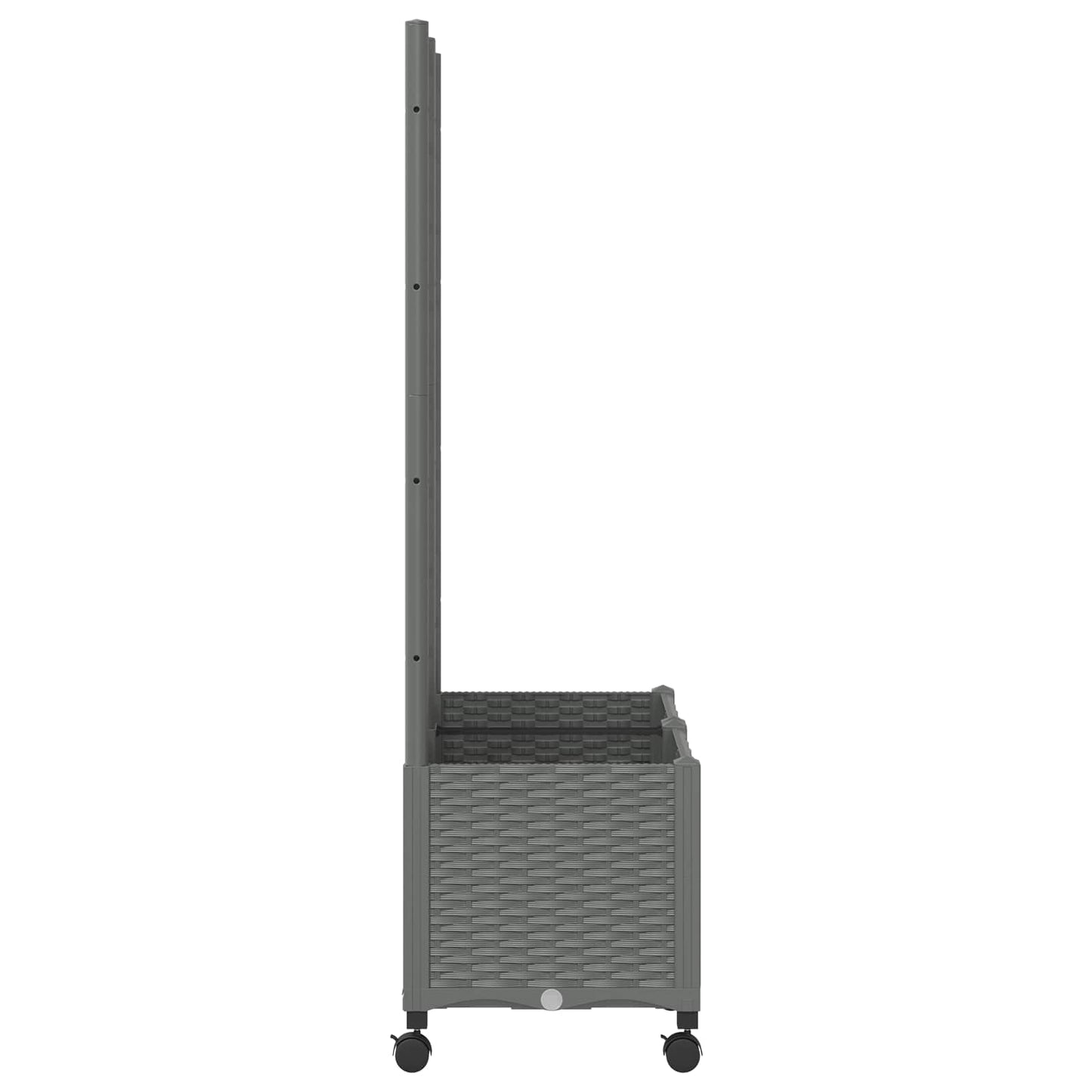 vidaXL Garden Planter with Trellis&Wheels Light Grey 80 x 40 x 146 cm