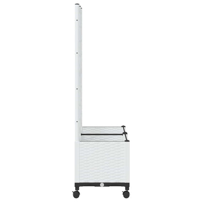 vidaXL Garden Planter with Trellis&Wheels White 80 x 40 x 146 cm PP