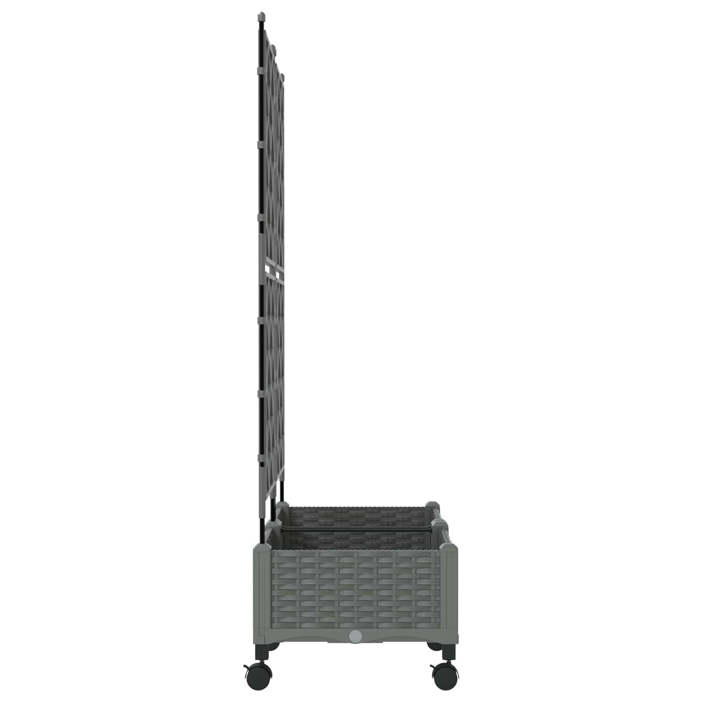 vidaXL Garden Planter with Trellis&Wheels 2 pcs Light Grey PP