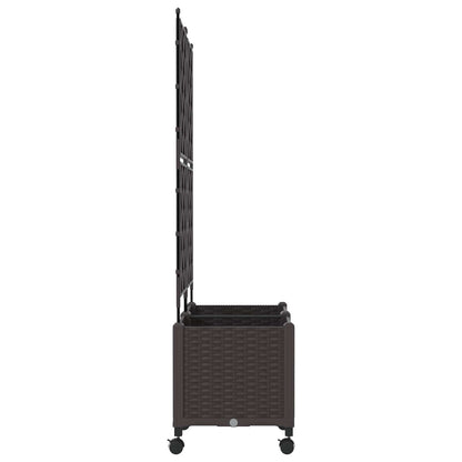 vidaXL Garden Planter with Trellis&Wheels 2 pcs Brown 80 x 40 x 149 cm