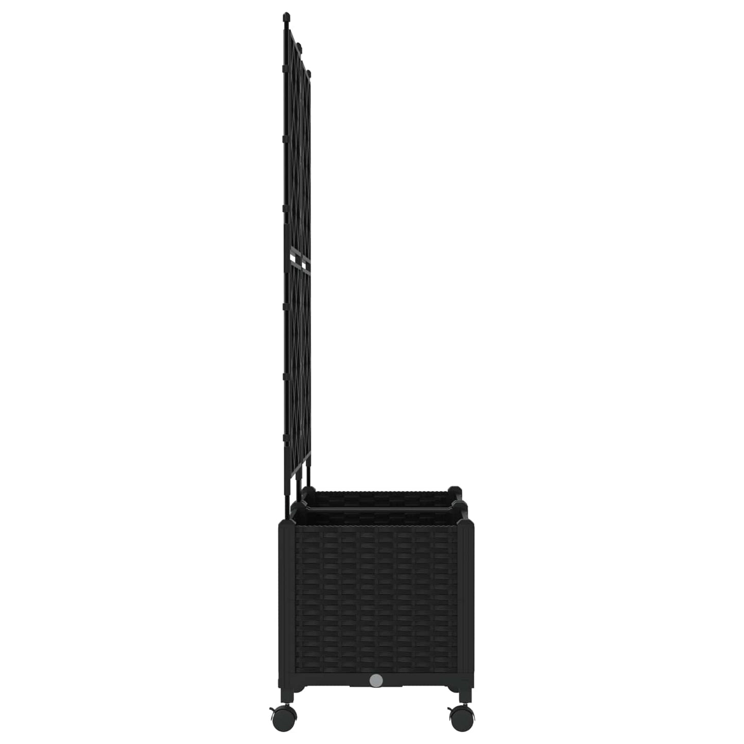 vidaXL Garden Planter with Trellis&Wheels 2 pcs Black 80 x 40 x 149 cm