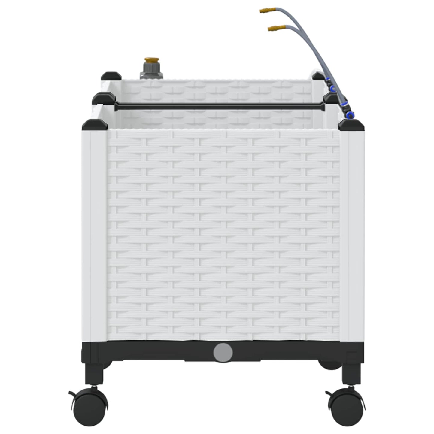vidaXL Garden Planter with Irrigation&Wheels 2 pcs White PP