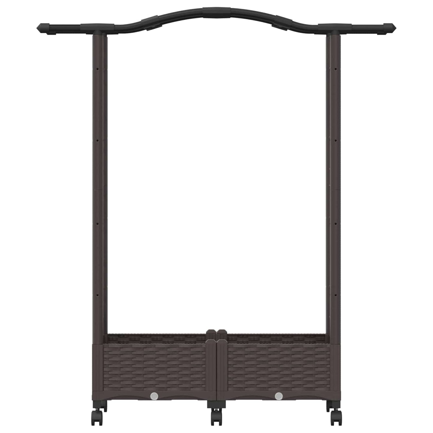 vidaXL Raised Bed with Trellis and Roof Brown 124 x 40 x 129 cm PP