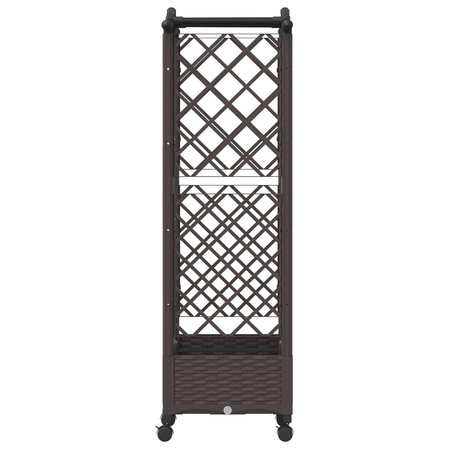 vidaXL Raised Bed with Trellis and Roof Brown 124 x 40 x 129 cm PP