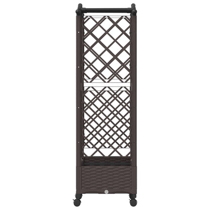vidaXL Raised Bed with Trellis and Roof Brown 124 x 40 x 129 cm PP