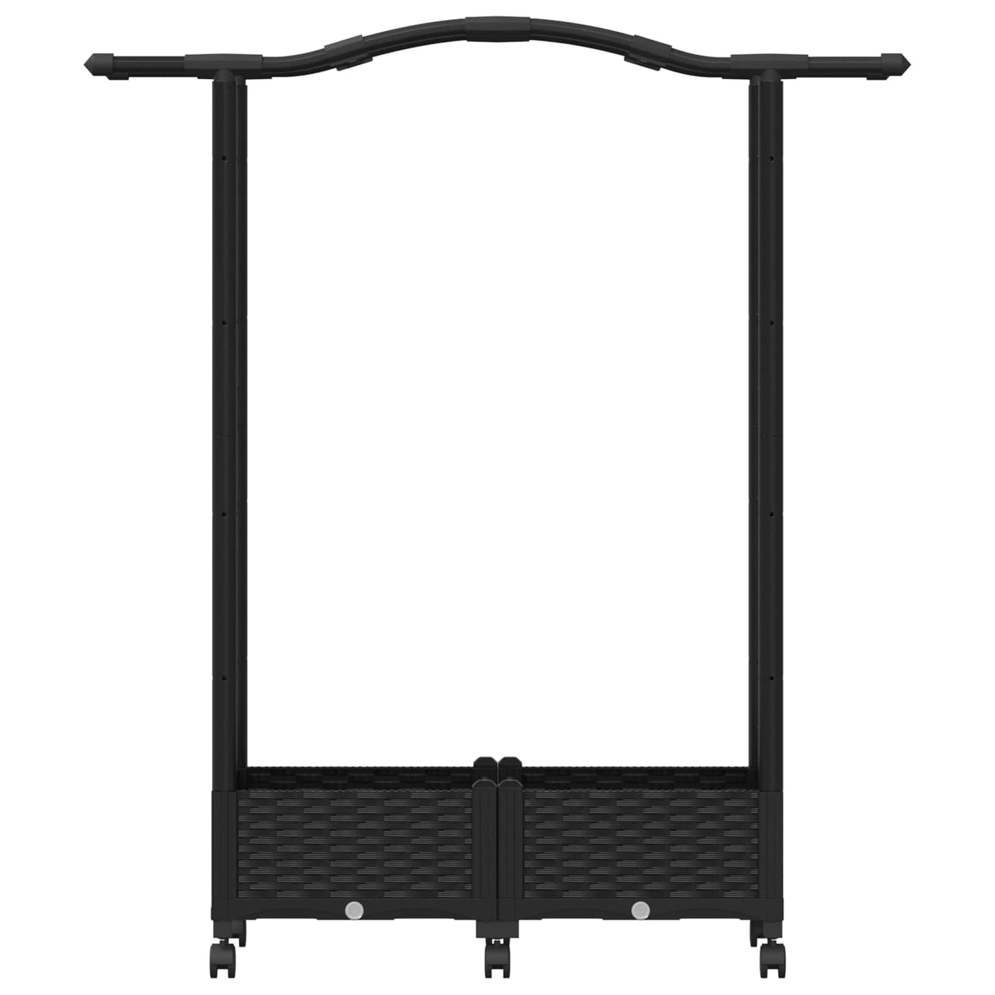 vidaXL Raised Bed with Trellis and Roof Black 124 x 40 x 129 cm PP