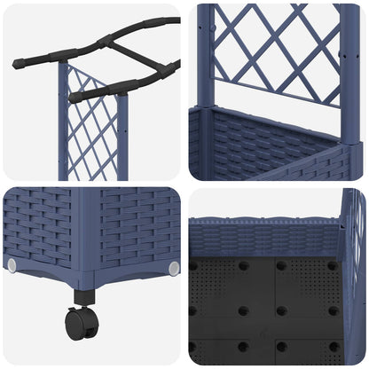 vidaXL Raised Bed with Trellis and Roof Grey 124 x 40 x 129 cm PP