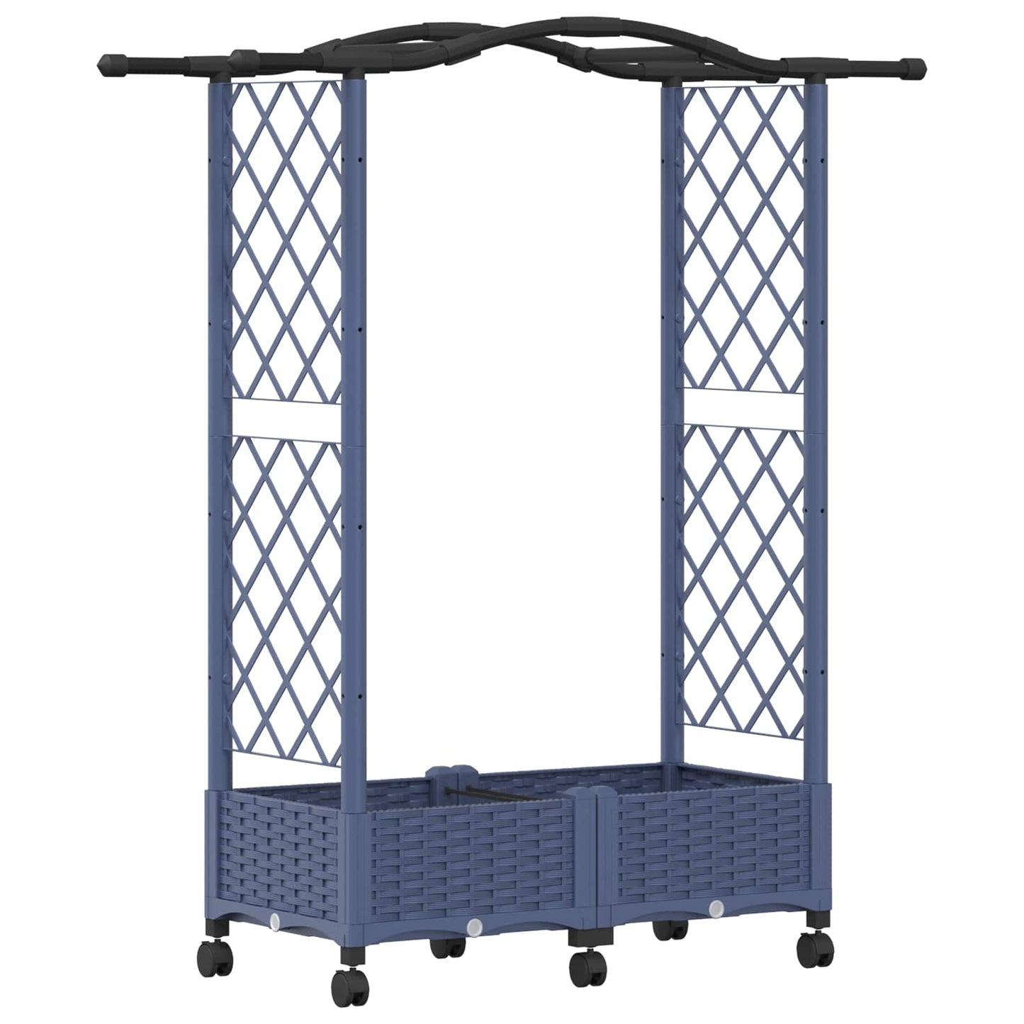 vidaXL Raised Bed with Trellis and Roof Grey 124 x 40 x 129 cm PP