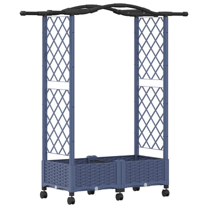 vidaXL Raised Bed with Trellis and Roof Grey 124 x 40 x 129 cm PP