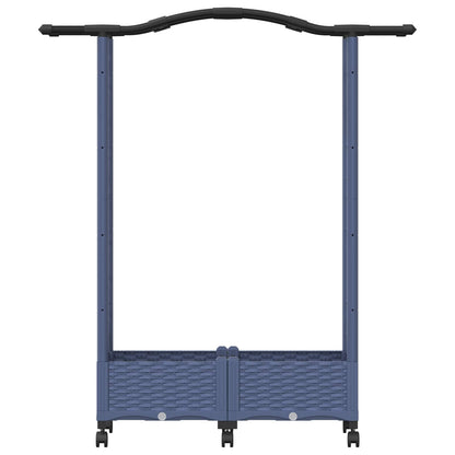 vidaXL Raised Bed with Trellis and Roof Grey 124 x 40 x 129 cm PP