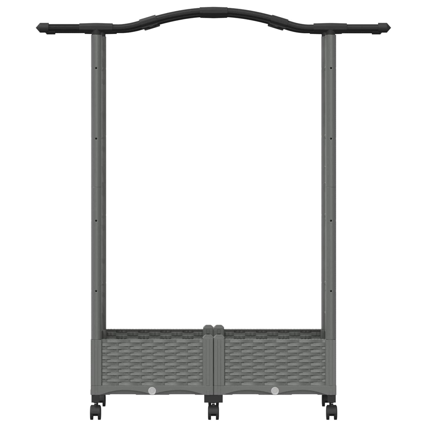 vidaXL Raised Bed with Trellis and Roof Light Grey 124 x 40 x 129 cm