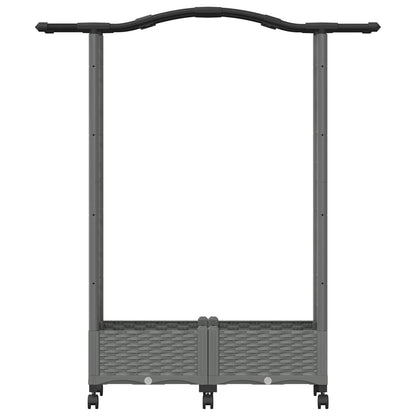 vidaXL Raised Bed with Trellis and Roof Light Grey 124 x 40 x 129 cm