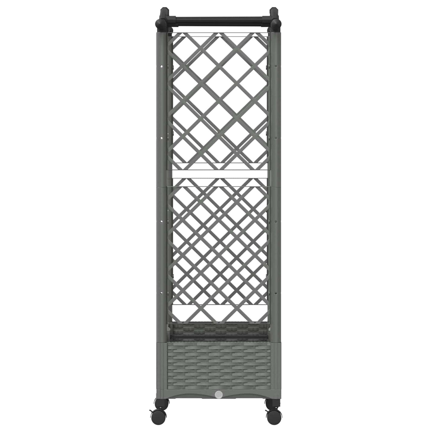 vidaXL Raised Bed with Trellis and Roof Light Grey 124 x 40 x 129 cm