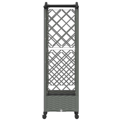vidaXL Raised Bed with Trellis and Roof Light Grey 124 x 40 x 129 cm