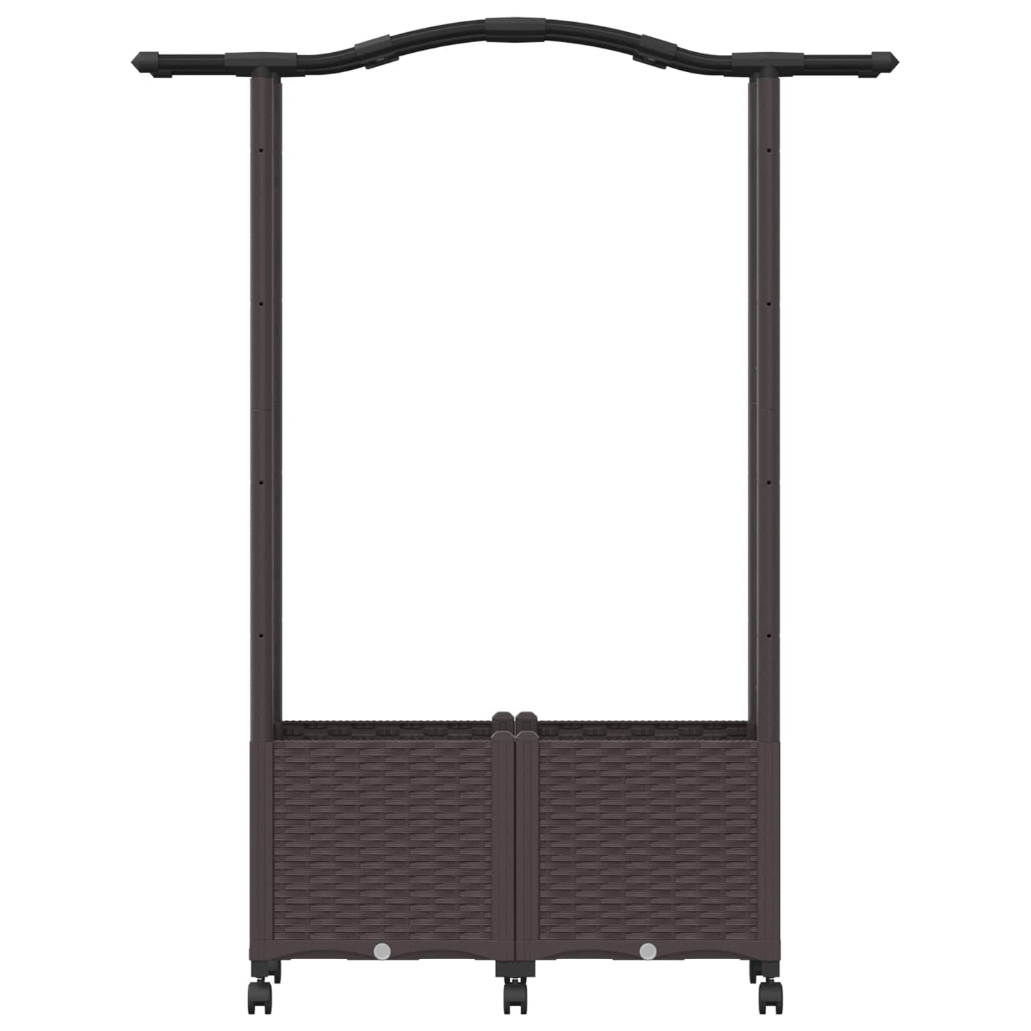vidaXL Raised Bed with Trellis and Roof Brown 125 x 40 x 144 cm PP