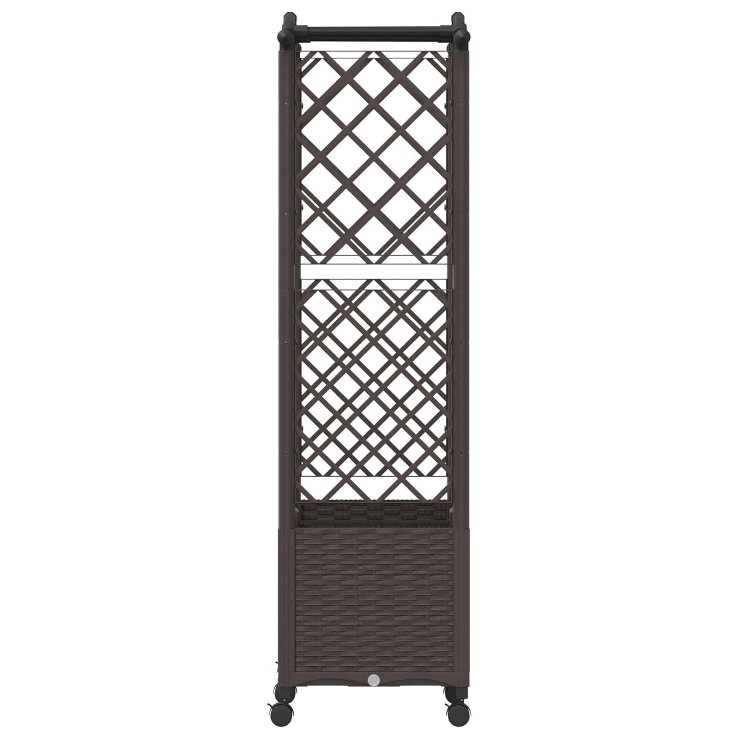 vidaXL Raised Bed with Trellis and Roof Brown 125 x 40 x 144 cm PP