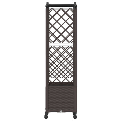 vidaXL Raised Bed with Trellis and Roof Brown 125 x 40 x 144 cm PP