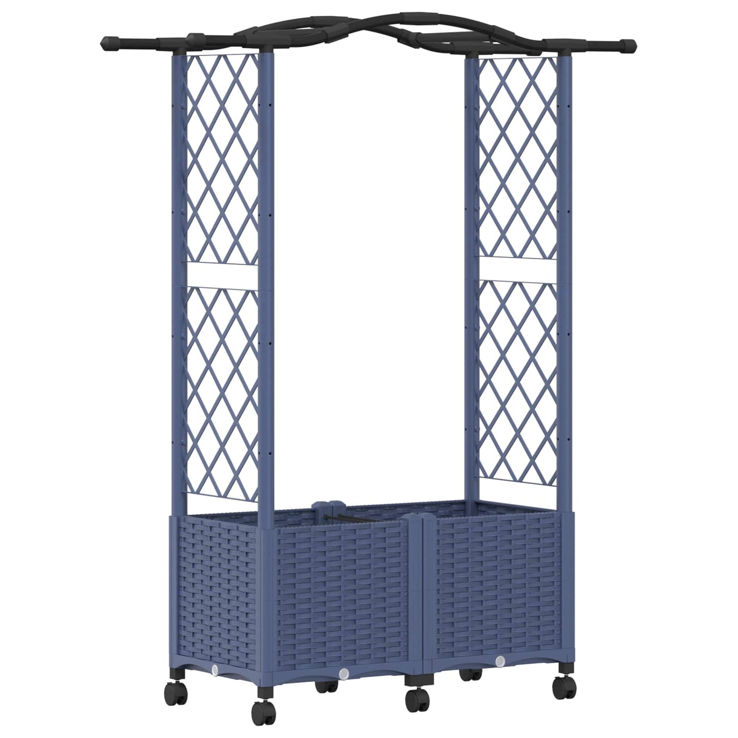 vidaXL Raised Bed with Trellis and Roof Grey 125 x 40 x 144 cm PP