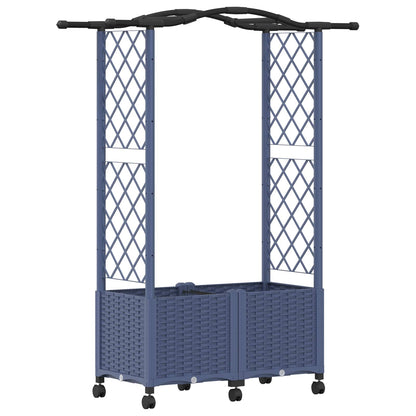 vidaXL Raised Bed with Trellis and Roof Grey 125 x 40 x 144 cm PP