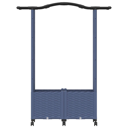 vidaXL Raised Bed with Trellis and Roof Grey 125 x 40 x 144 cm PP