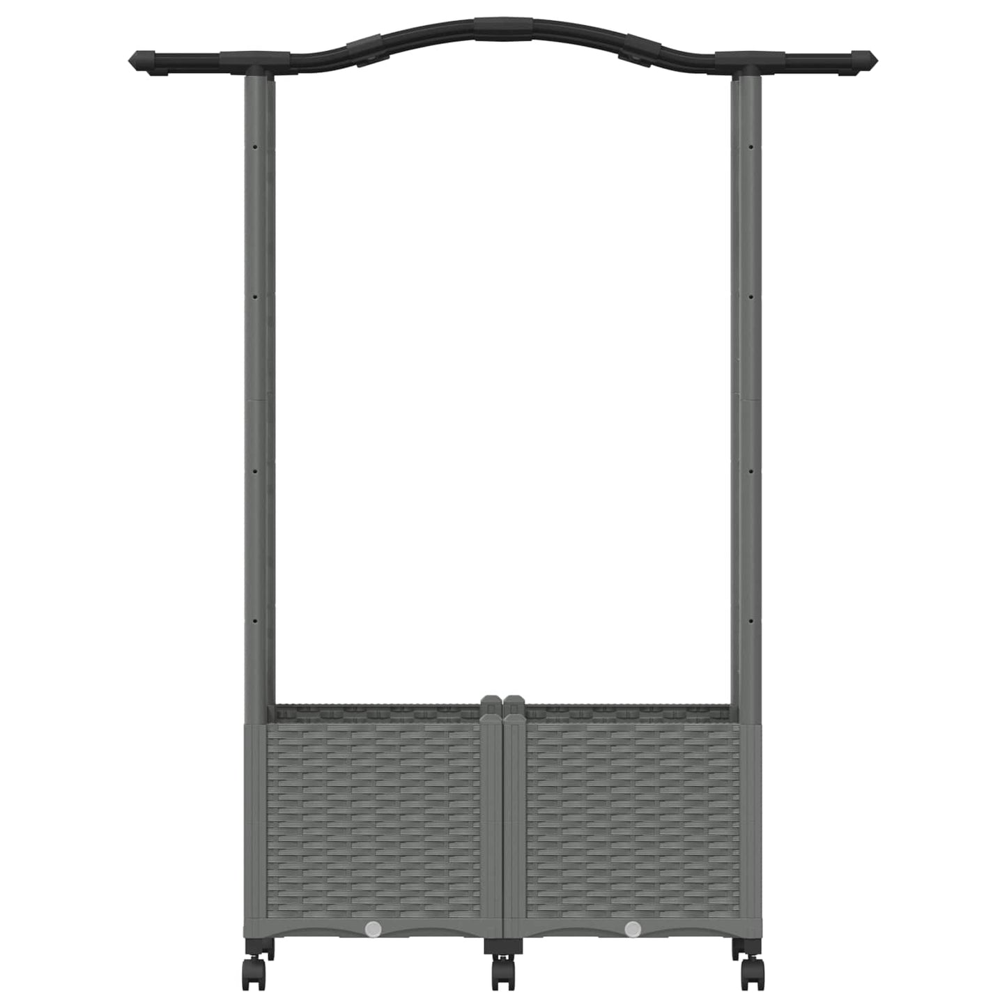 vidaXL Raised Bed with Trellis and Roof Light Grey 125 x 40 x 144 cm
