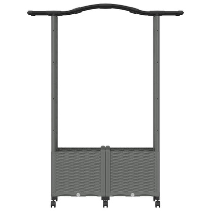 vidaXL Raised Bed with Trellis and Roof Light Grey 125 x 40 x 144 cm