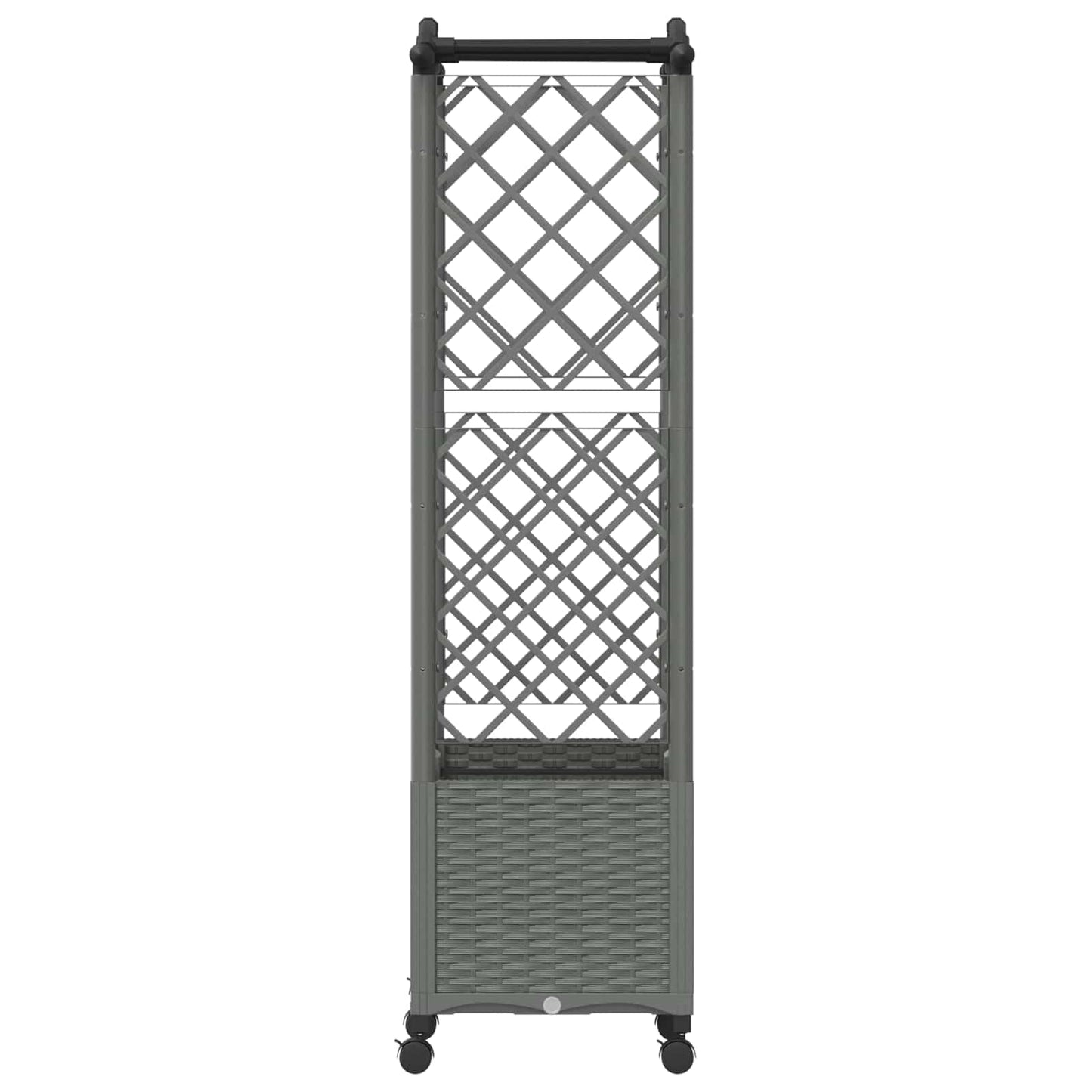 vidaXL Raised Bed with Trellis and Roof Light Grey 125 x 40 x 144 cm