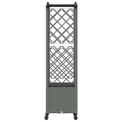 vidaXL Raised Bed with Trellis and Roof Light Grey 125 x 40 x 144 cm