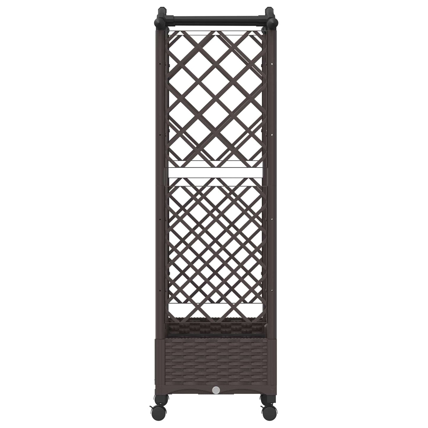 vidaXL Raised Bed with Trellis and Roof Brown 124 x 40 x 129 cm PP