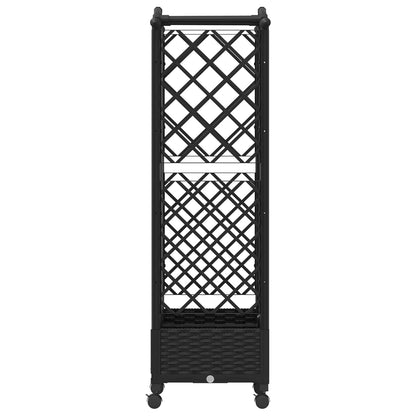 vidaXL Raised Bed with Trellis and Roof Black 124 x 40 x 129 cm PP