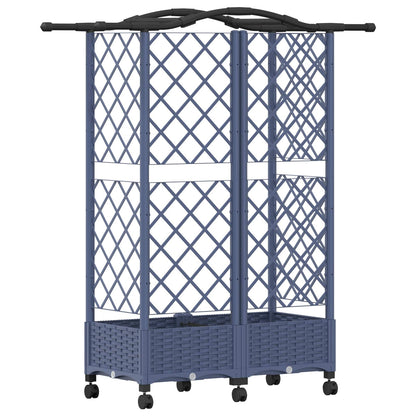 vidaXL Raised Bed with Trellis and Roof Grey 124 x 40 x 129 cm PP