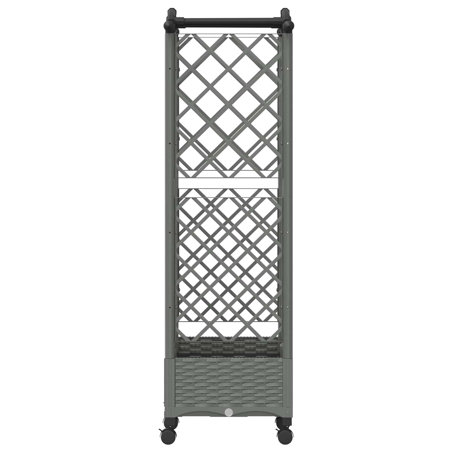 vidaXL Raised Bed with Trellis and Roof Light Grey 124 x 40 x 129 cm