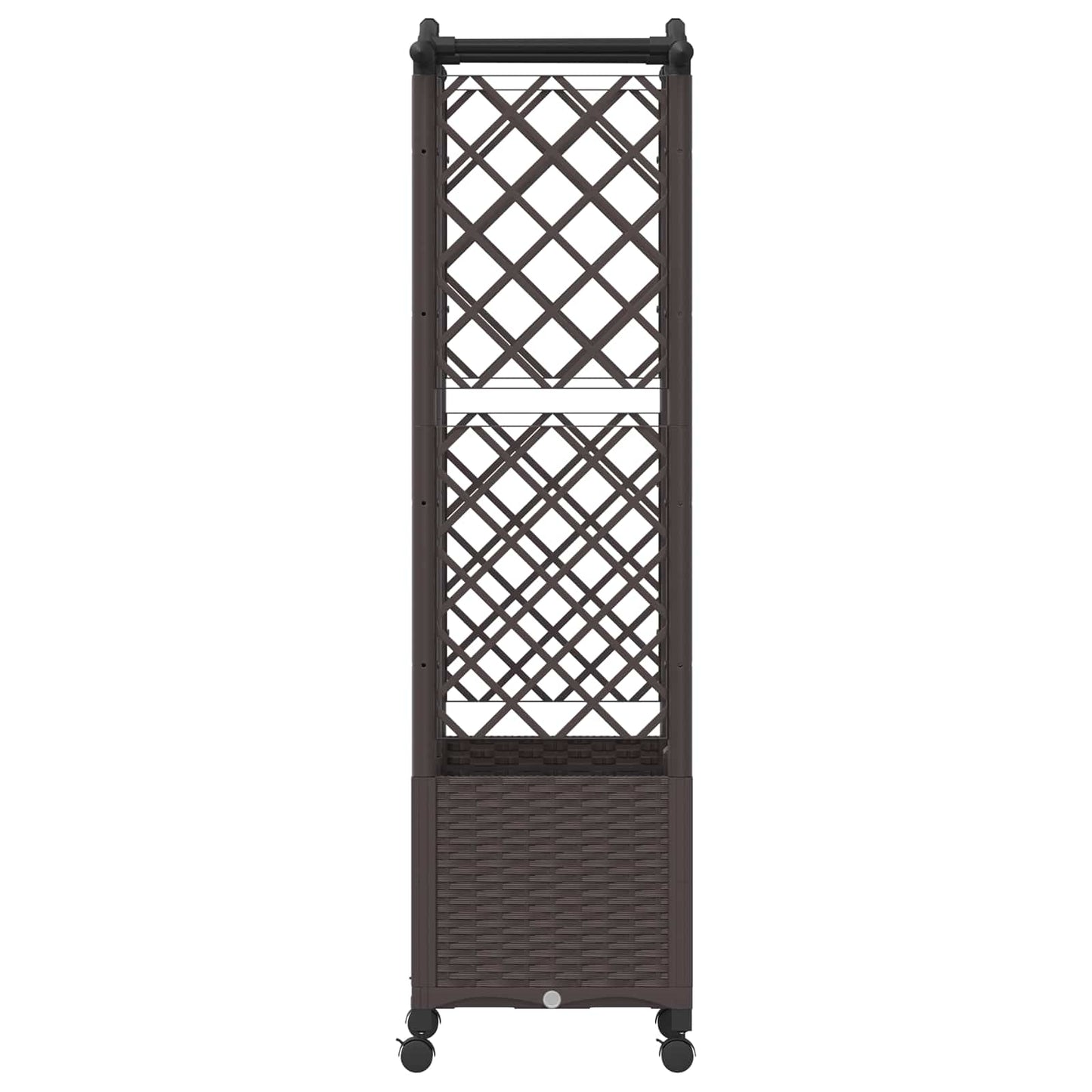 vidaXL Raised Bed with Trellis and Roof Brown 122 x 40 x 144 cm PP