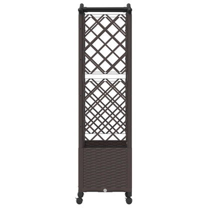 vidaXL Raised Bed with Trellis and Roof Brown 122 x 40 x 144 cm PP