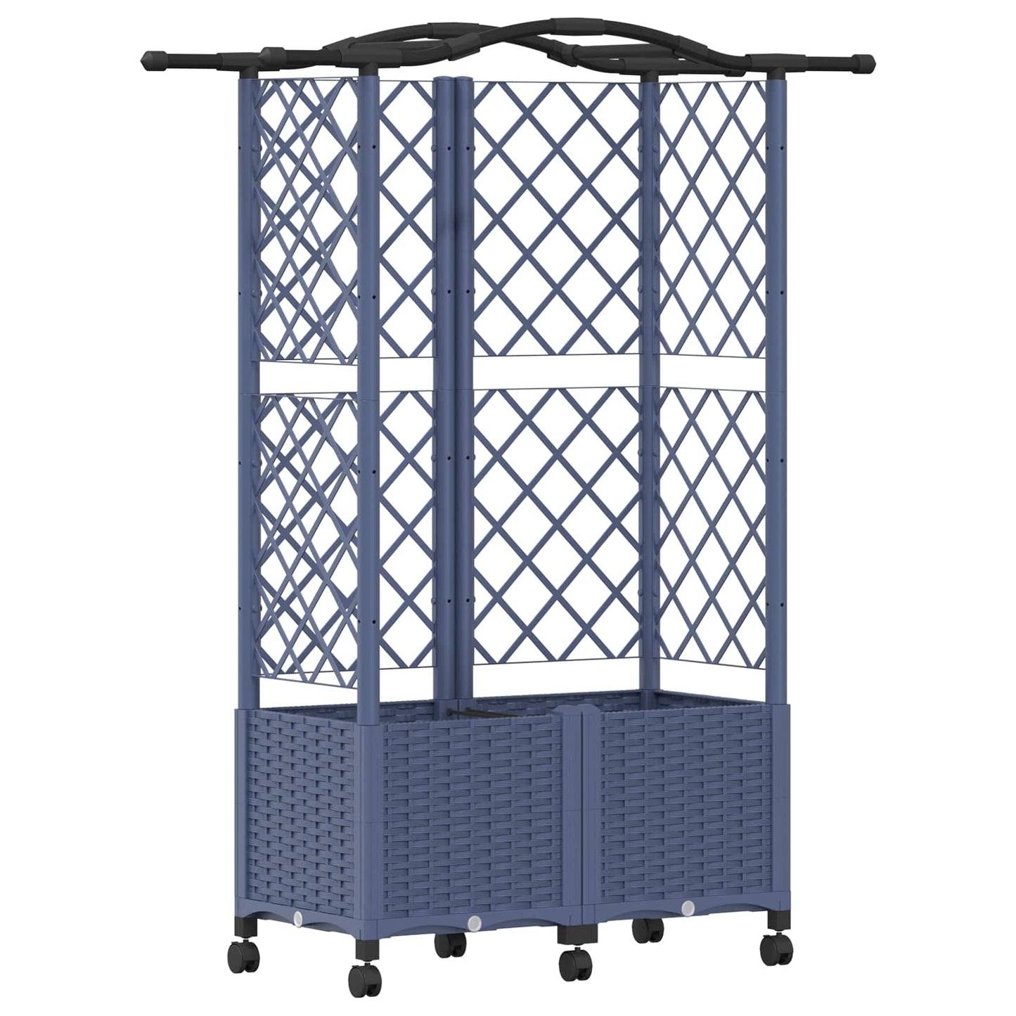 vidaXL Raised Bed with Trellis and Roof Grey 122 x 40 x 144 cm PP