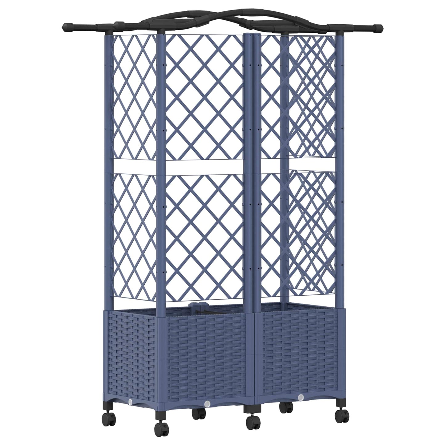 vidaXL Raised Bed with Trellis and Roof Grey 122 x 40 x 144 cm PP