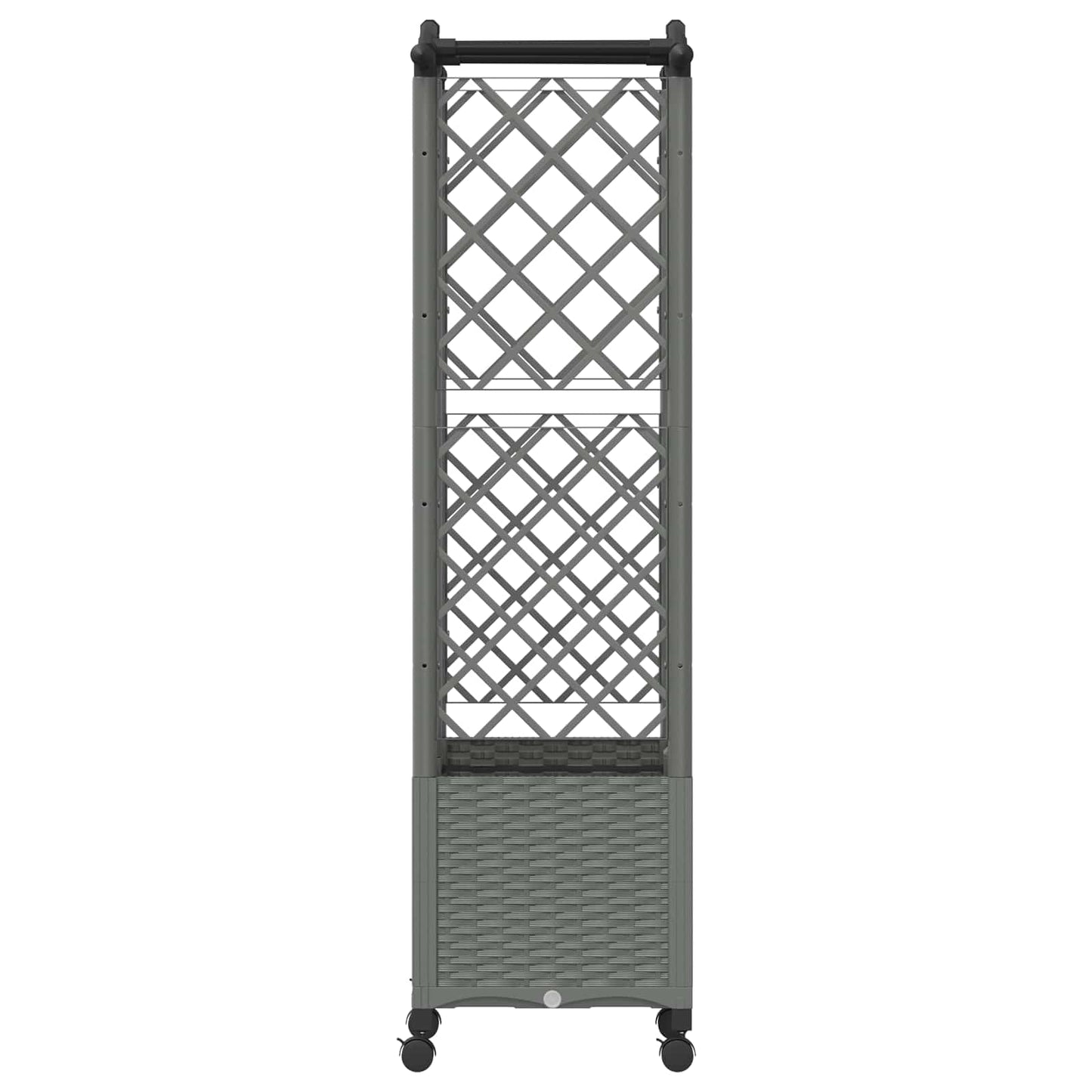 vidaXL Raised Bed with Trellis and Roof Light Grey 122 x 40 x 144 cm
