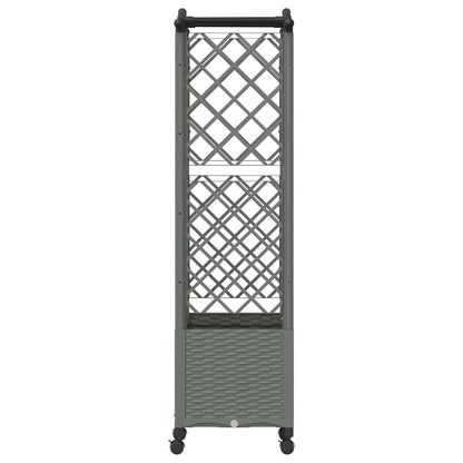 vidaXL Raised Bed with Trellis and Roof Light Grey 122 x 40 x 144 cm