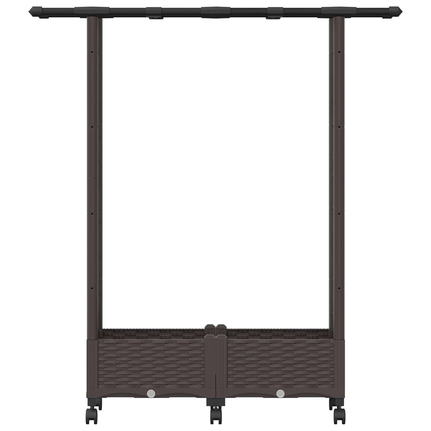 vidaXL Raised Bed with Trellis and Roof Brown 122.5 x 40 x 127 cm PP