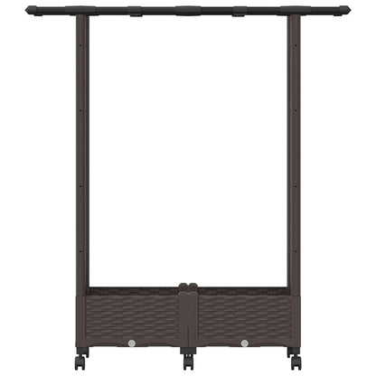 vidaXL Raised Bed with Trellis and Roof Brown 122.5 x 40 x 127 cm PP