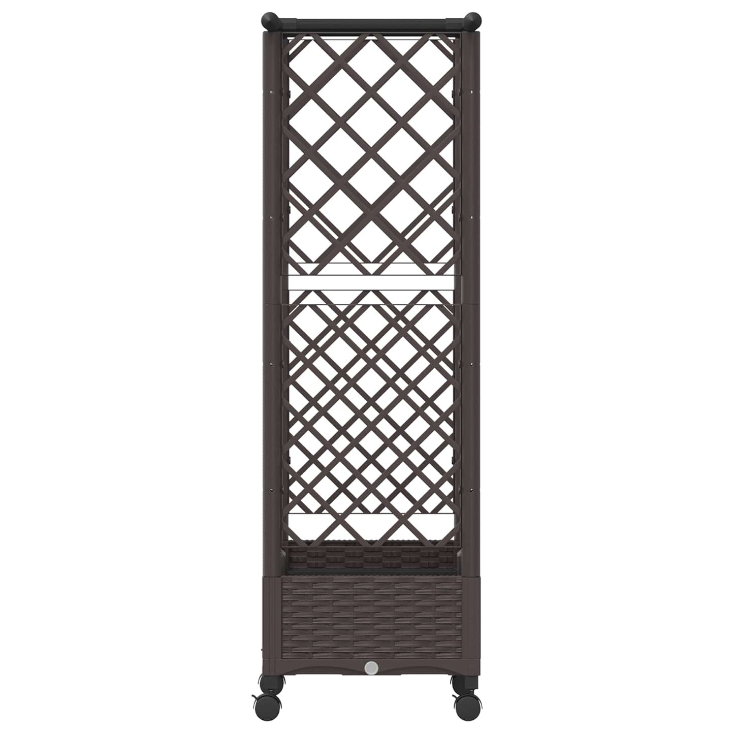 vidaXL Raised Bed with Trellis and Roof Brown 122.5 x 40 x 127 cm PP