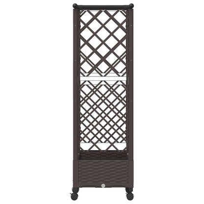 vidaXL Raised Bed with Trellis and Roof Brown 122.5 x 40 x 127 cm PP