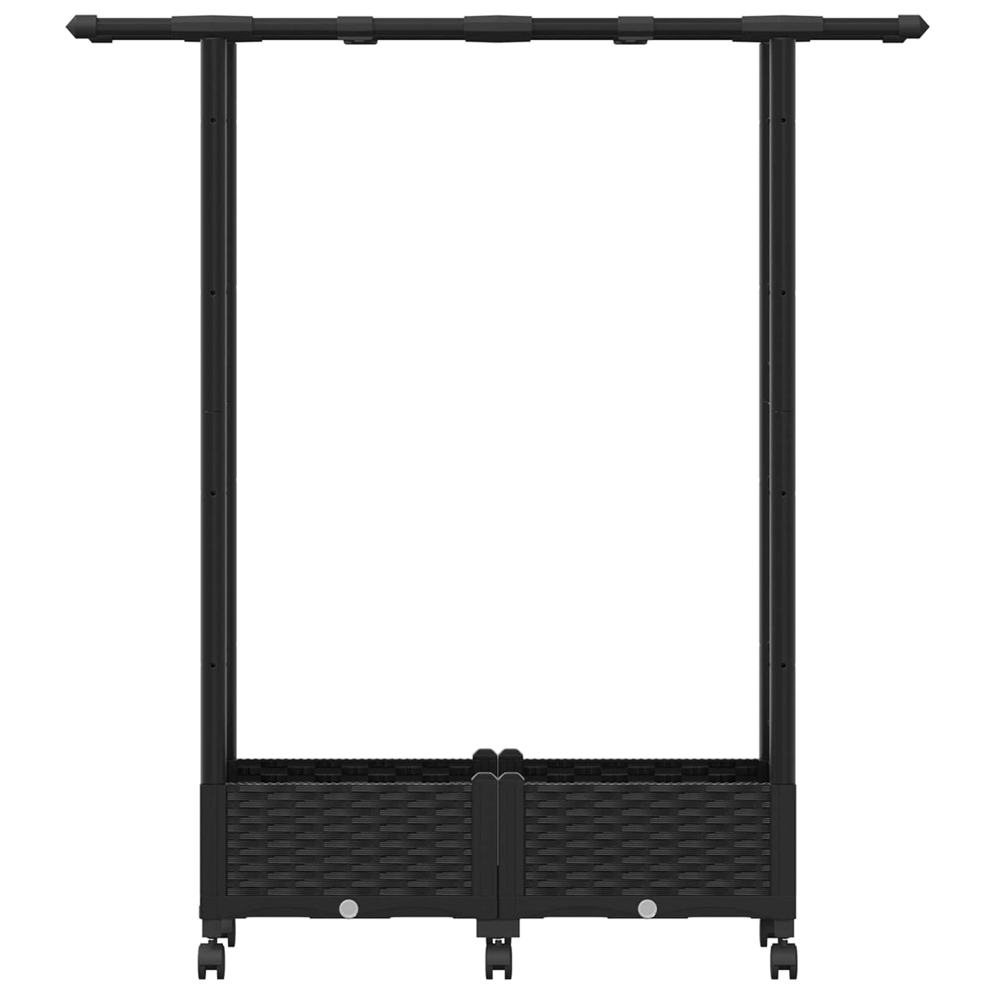 vidaXL Raised Bed with Trellis and Roof Black 122.5 x 40 x 127 cm PP