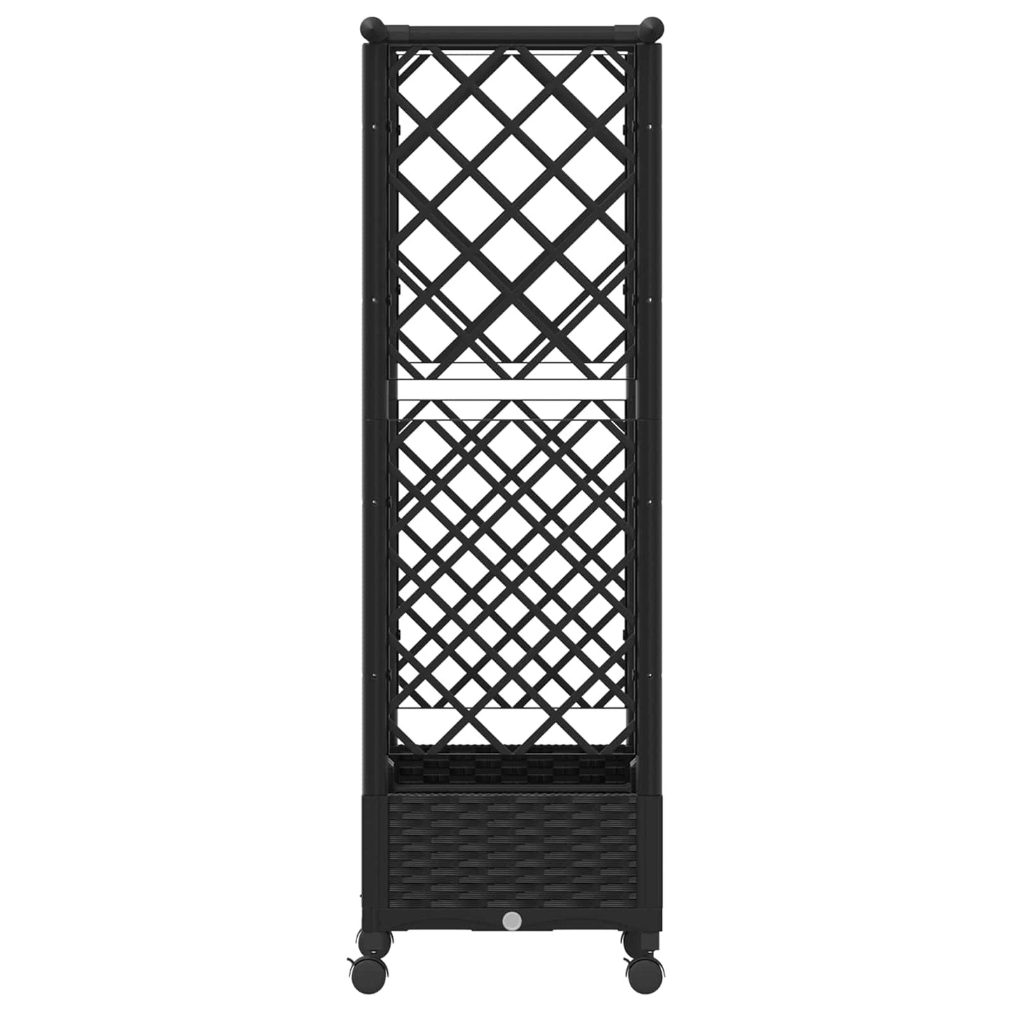 vidaXL Raised Bed with Trellis and Roof Black 122.5 x 40 x 127 cm PP