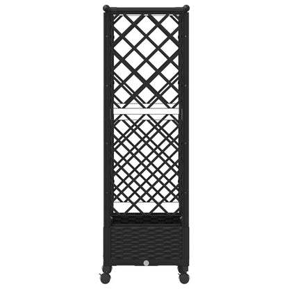 vidaXL Raised Bed with Trellis and Roof Black 122.5 x 40 x 127 cm PP
